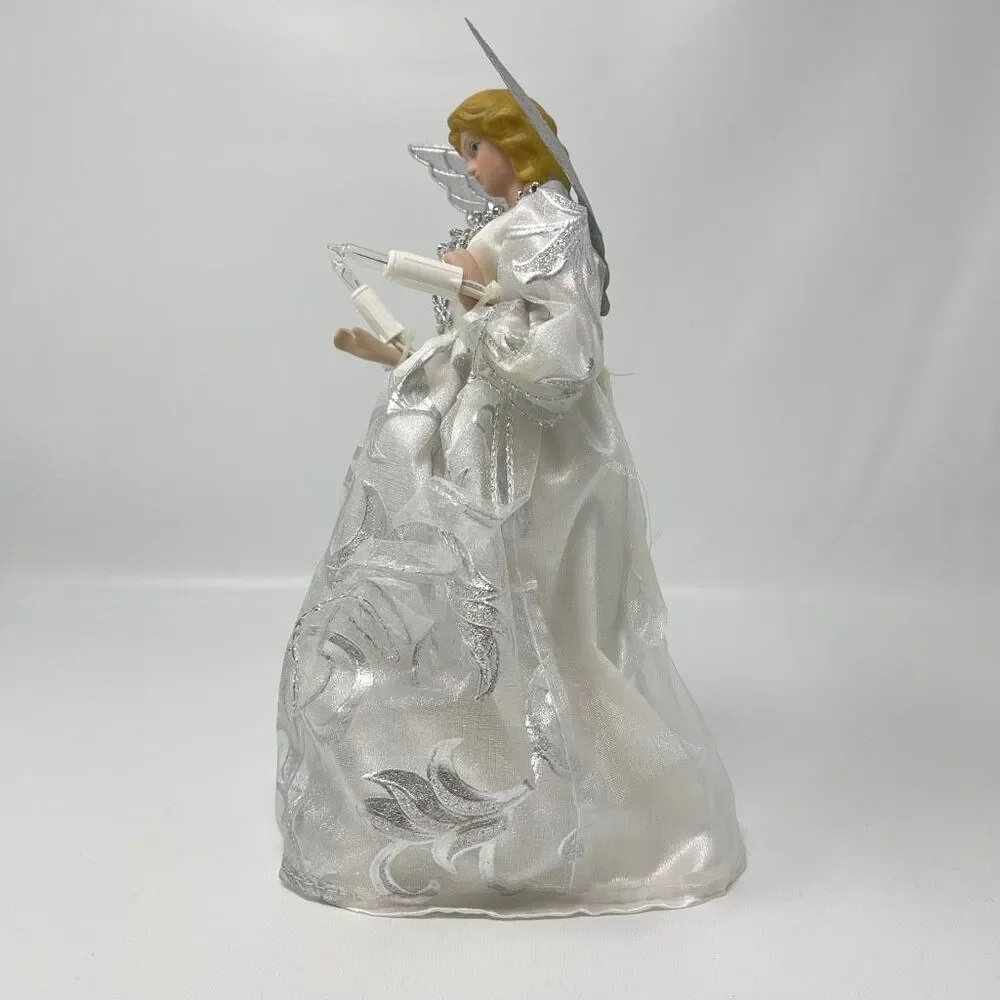Ashland Christmas Lighted Corded Angel Tree Topper White Silver Decoration